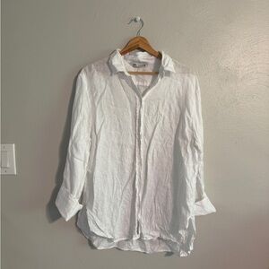 Zara White 100% Linen Shirt